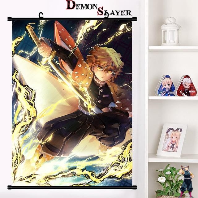 Poster Demon Slayer Zenitsu et souffle en plusieurs tailles