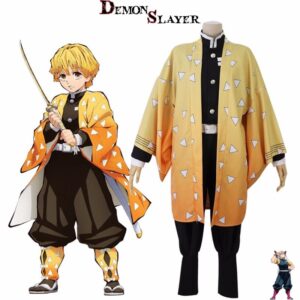 Cosplay Demon Slayer Zenitsu en Set A ou Set B