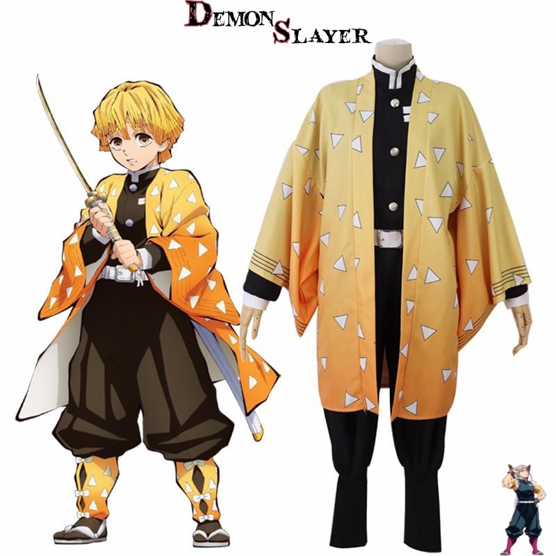 Cosplay Demon Slayer Zenitsu en Set A ou Set B