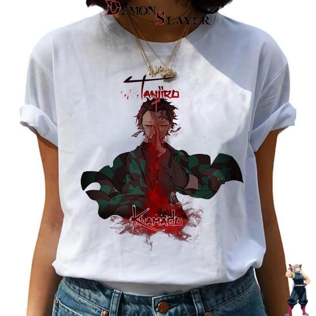 T-shirt femme Demon Slayer Tanjiro contre Rui