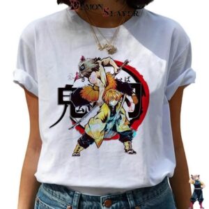 T-shirt femme Demon Slayer Zenitsu avec oiseau