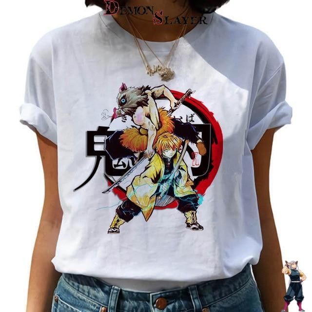 T-shirt femme Demon Slayer Zenitsu avec oiseau