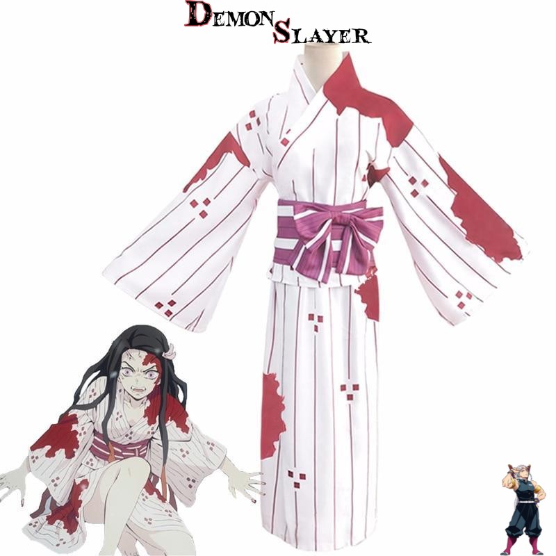 Cosplay Demon Slayer de Nezuko version Sang