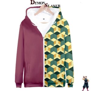 Veste zippée à capuche Demon Slayer Giyû Tomioka