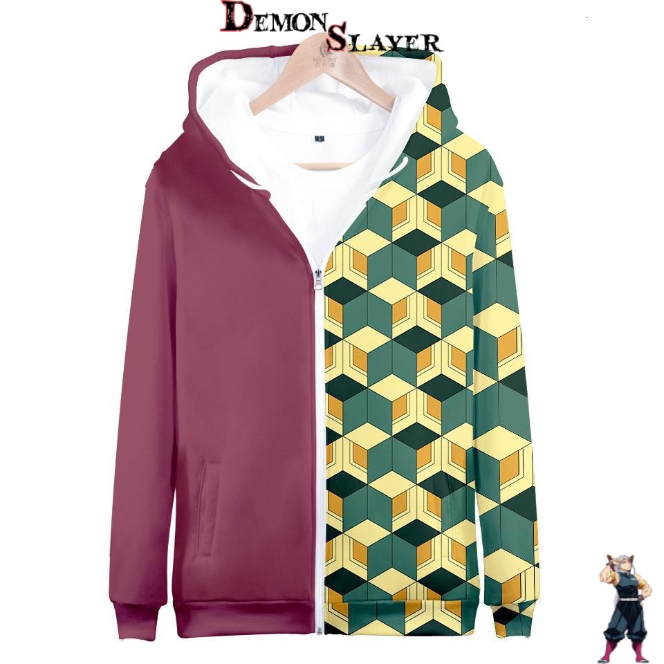 Veste zippée à capuche Demon Slayer Giyû Tomioka