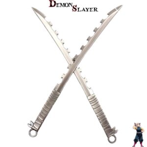 Porte-clé Demon Slayer Inosuke et lames Nichirin Kimetsu