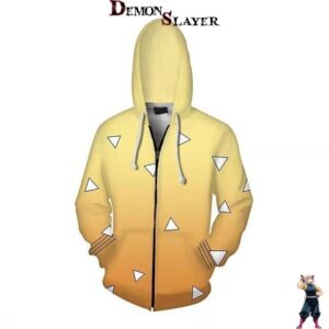 Sweat zippé Demon Slayer Zenitsu en tailles S à 5XL