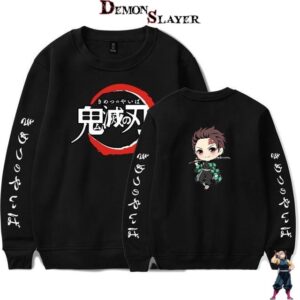 Pull noir Demon Slayer Tanjiro Kamado en plusieurs tailles