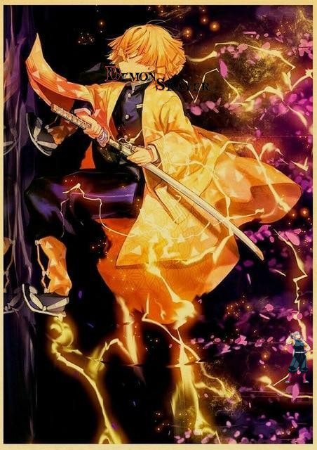 Poster Demon Slayer Kimetsu Zenitsu Thunder Breathing
