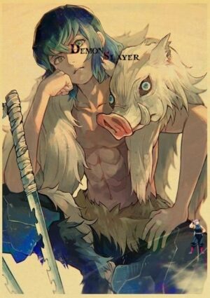 Poster Inosuke Hashibira Demon Slayer Kimetsu