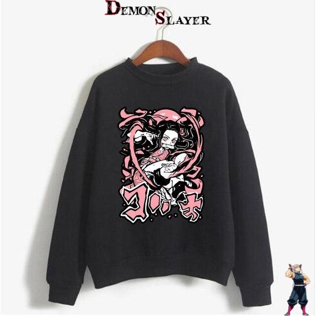 Pull noir Demon Slayer avec Nezuko Kamado