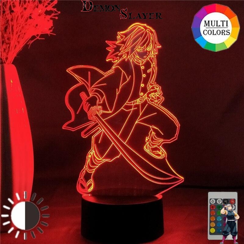 Lampe Giyu Tomioka avec Katana, 16 color with remote ou 7 color no remote - Demon Slayer
