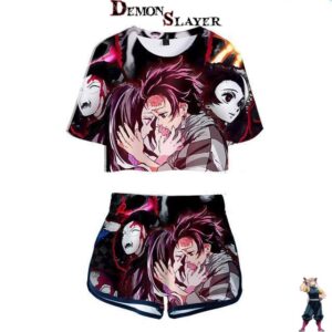 Pyjama femme Demon Slayer motif Frère et Soeur