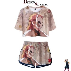 Pyjama femme Demon Slayer masque de Sabito, tailles XS à XXL