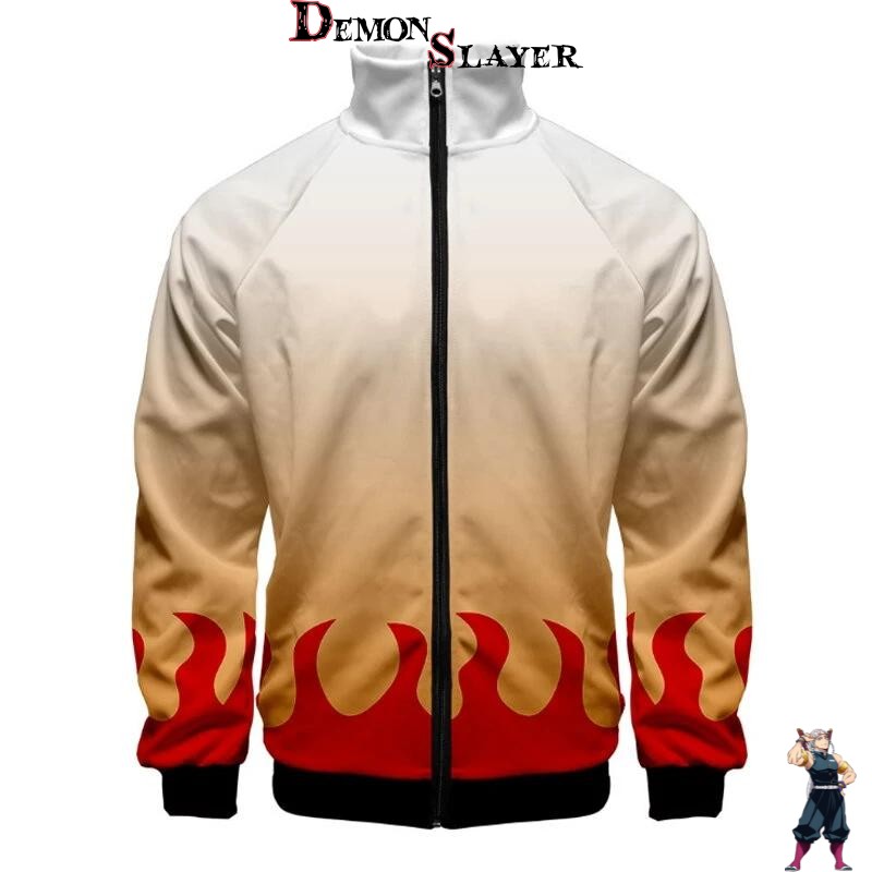 Veste Demon Slayer Kyojuro Rengoku, tailles XXS à 4XL