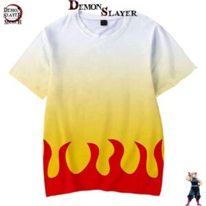 T-Shirt Demon Slayer Kyojuro Rengoku jaune orange
