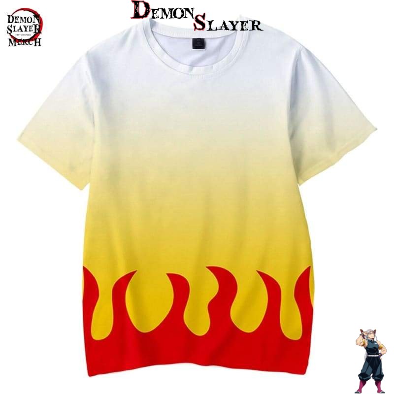 T-Shirt Demon Slayer Kyojuro Rengoku jaune orange