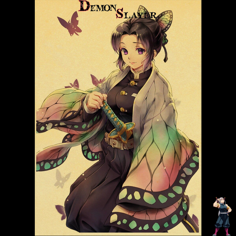Poster Demon Slayer Shinobu Kocho, tailles 30x21 cm et 42x30 cm