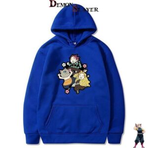 Sweat Demon Slayer trio chibi Tanjiro, Zenitsu et Inosuke