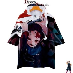 T-shirt à capuche Demon Slayer Kamado, tailles XS à 4XL
