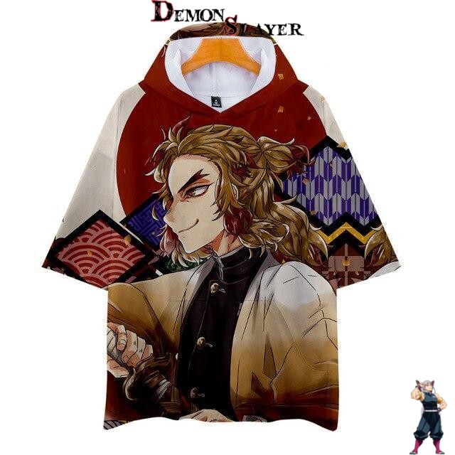T-shirt à capuche Demon Slayer Kyojuro Rengoku