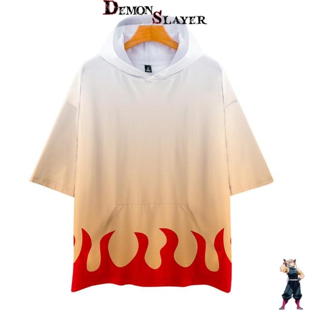T-shirt à capuche Demon Slayer Rengoku, tailles XS à 4XL