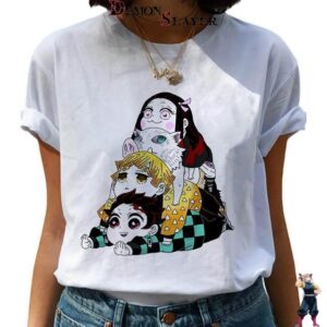 T-shirt Demon Slayer Chibi pour femme
