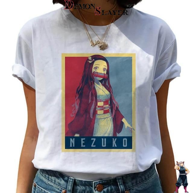 T-shirt Nezuko Kamado Coupe Femme - Demon Slayer Petite
