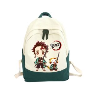 Sac à dos Demon Slayer Tanjiro vert et beige