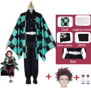 Cosplay Demon Slayer de Tanjiro Kamado avec perruque