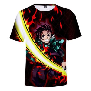 T-shirt Demon Slayer Tanjiro, technique Valse