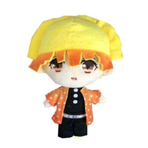 Peluche Zenitsu Agatsuma en kimono jaune et orange - Demon Slayer 20 cm
