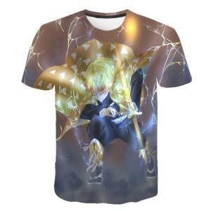 T-shirt Demon Slayer Zenitsu en pleine attaque