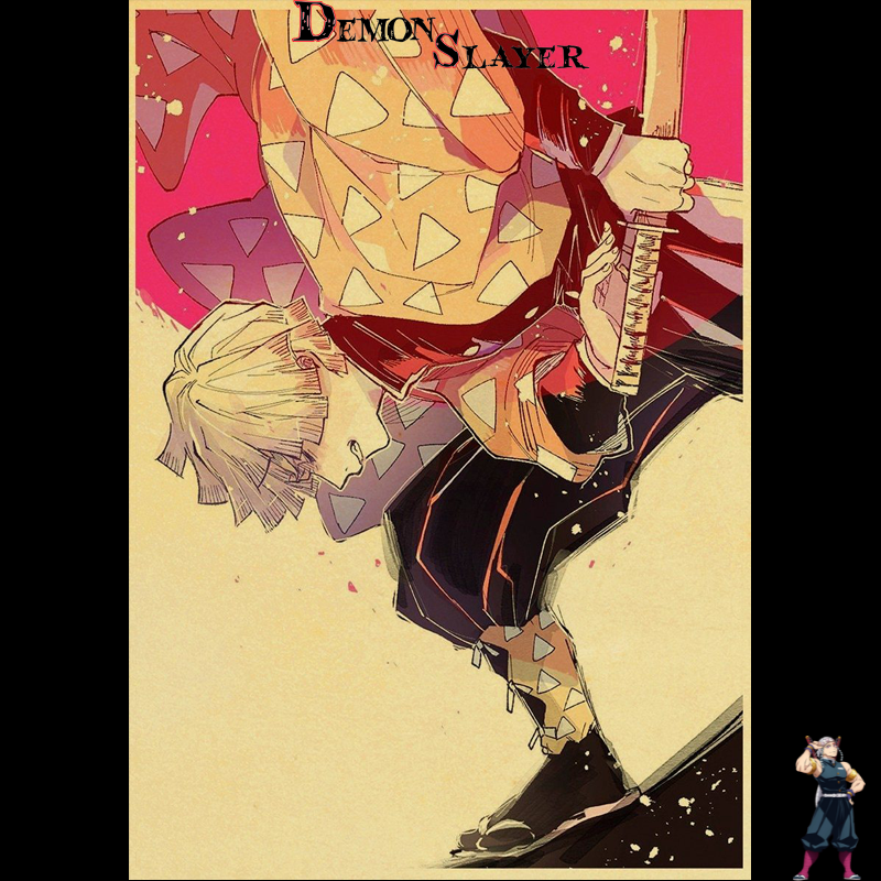 Poster Demon Slayer Zenitsu Agatsuma en 30x21 cm ou 42x30 cm