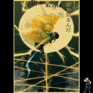 Poster Demon Slayer Zenitsu SixFold en format 30x21 cm ou 42x30 cm