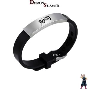 Bracelet Demon Slayer en silicone argenté