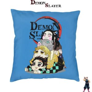 Housse de coussin Demon Slayer 45 x 45 cm Pourfendeurs de Démons Kawaii