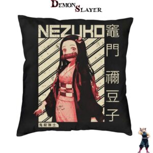 Housse de coussin 45 cm x 45 cm Demon Slayer affiche Nezuko