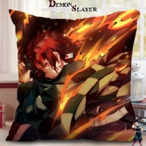 Housse de coussin Demon Slayer Souffle du Feu, format 45 cm x 45 cm