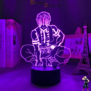 Lampe Demon Slayer Akaza démon, 7 ou 16 couleurs avec télécommande