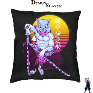 Housse de coussin Demon Slayer Inosuke Couché de Soleil, format 45 x 45 cm