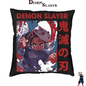 Housse de coussin Demon Slayer Tanjiro masque de Sabito 45 x 45 cm