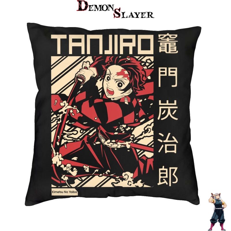 Housse de coussin Demon Slayer Tanjiro Affiche, format 45 x 45 cm