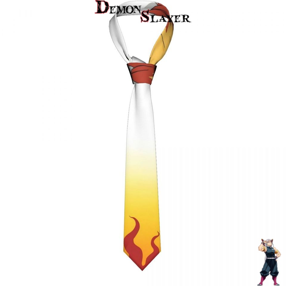 Cravate Demon Slayer inspirée de Kyojuro Rengoku