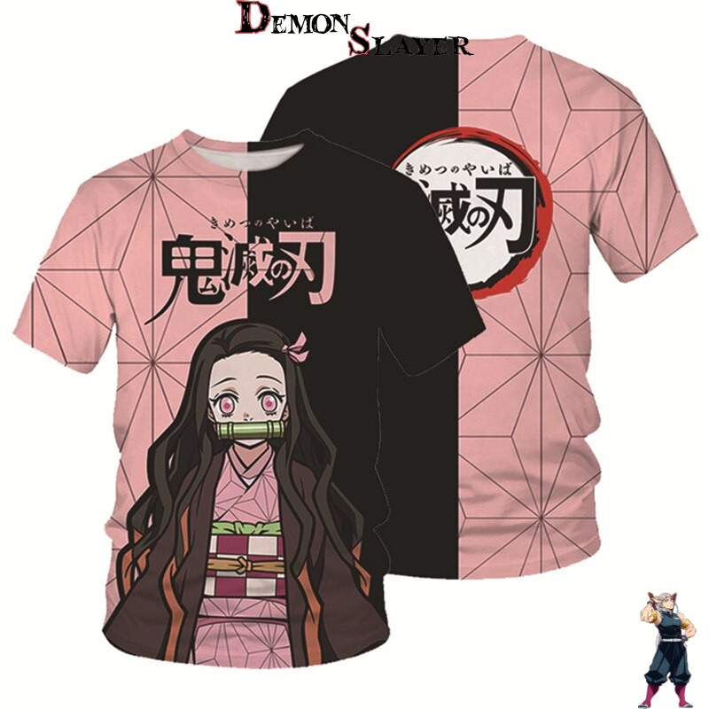 T-Shirt bicolore Demon Slayer Nezuko Kamado, du XS au 3XL