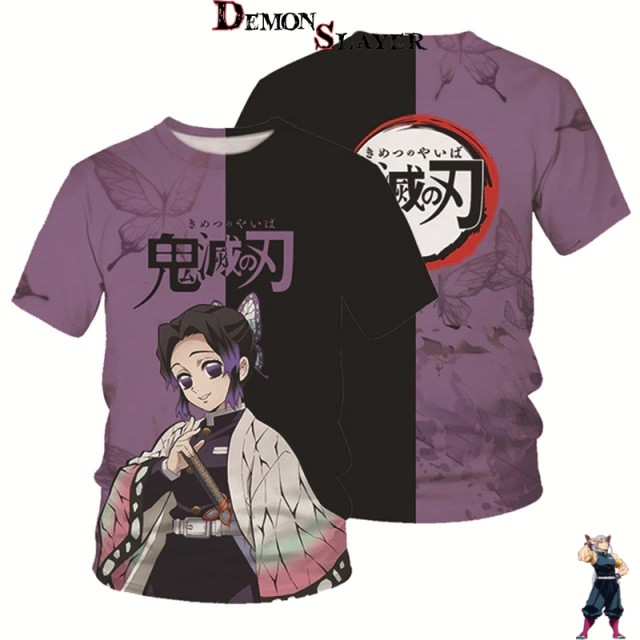 T-Shirt bicolore Demon Slayer Shinobu Kocho, du XS au 3XL