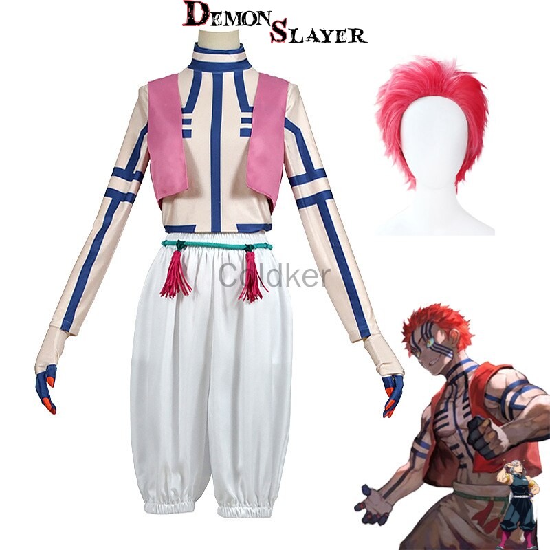 Cosplay complet Demon Slayer du personnage Akaza