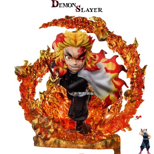Figurine Demon Slayer Kyojuro Rengoku en attaque de feu