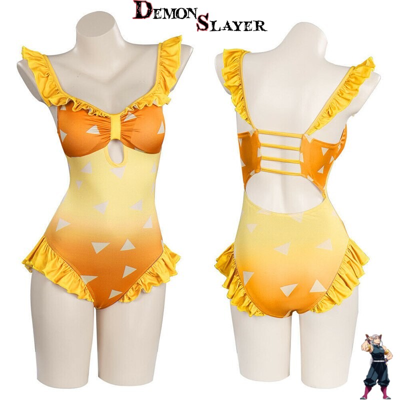 Maillot de bain Demon Slayer Zenitsu, tailles XS à 2XL