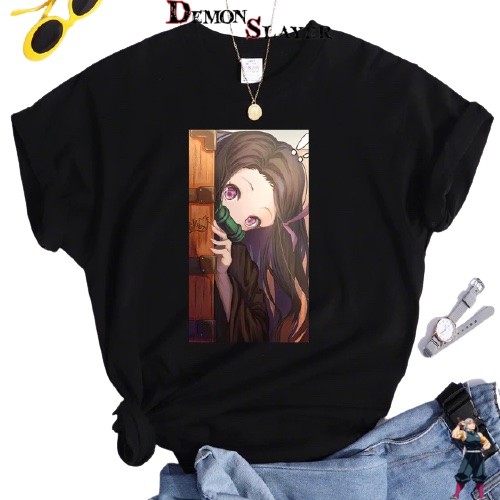 T-shirt femme Nezuko noir Demon Slayer